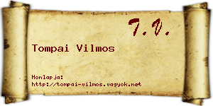 Tompai Vilmos névjegykártya